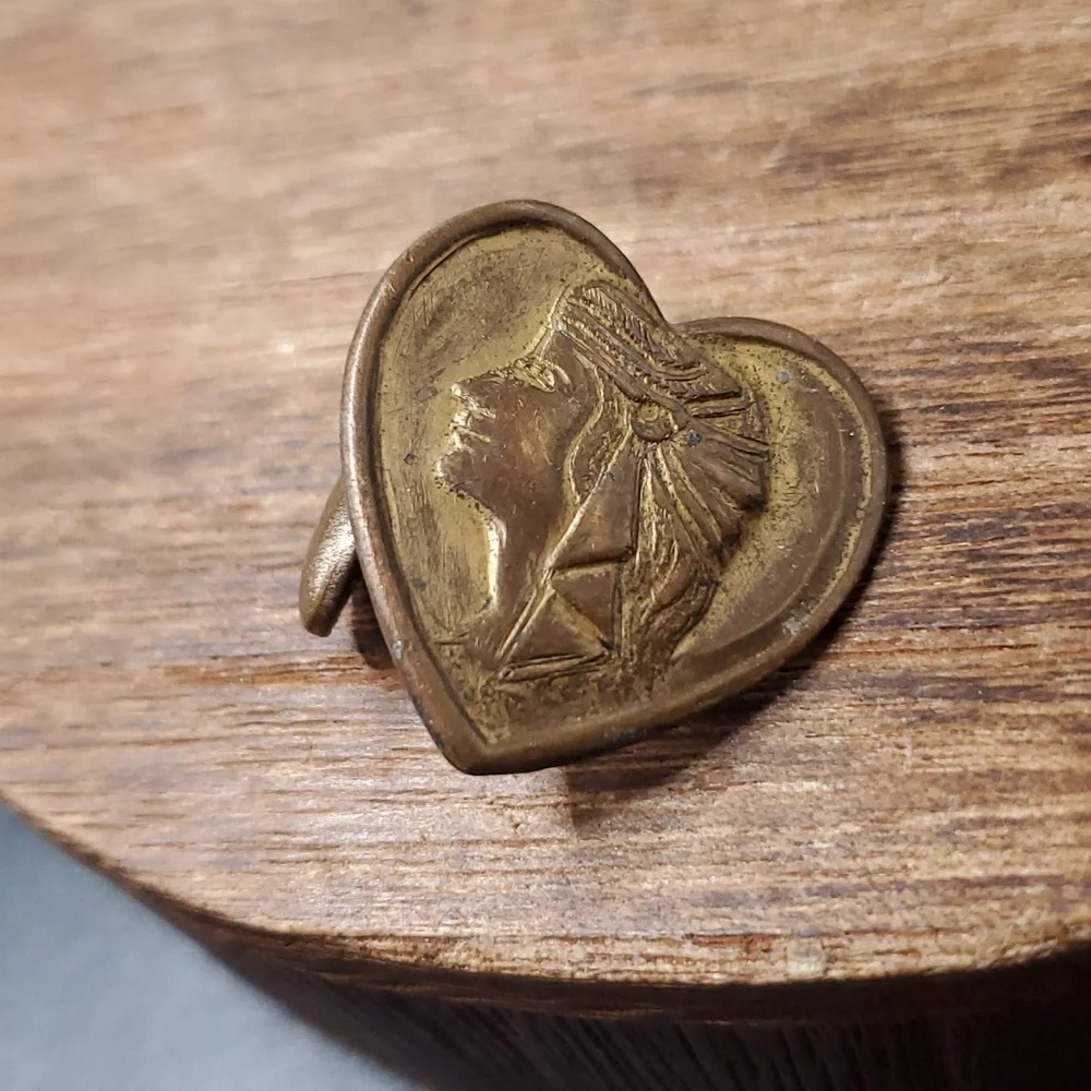 Victorian‎ cufflink Egyptian brass very old piece collectible heirloom estate